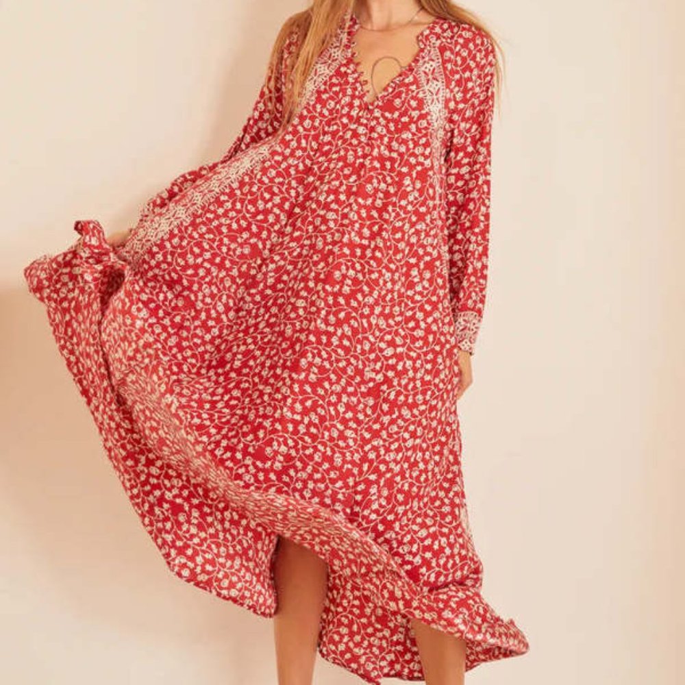 Natalie Martin Fiore - cranberry silk sz S